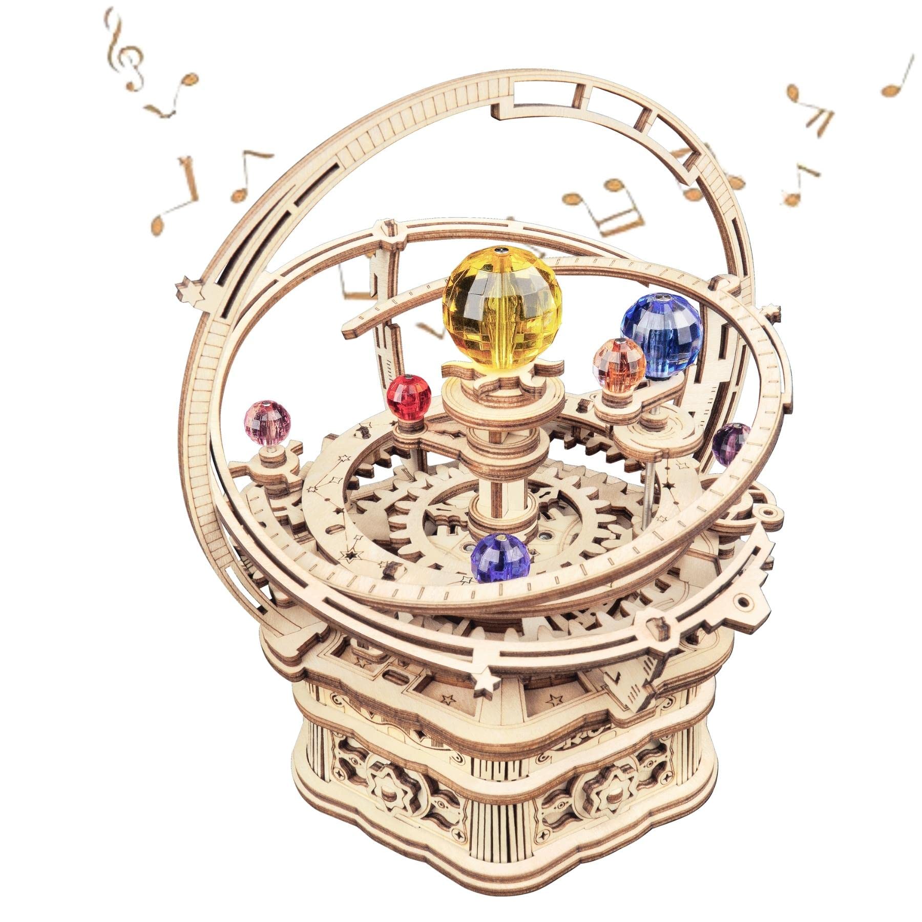 ROKR Music Box Model kits For Adults to Build,3D Wooden Puzzle Starry Night,Gift For Kids Teens Adults(AMK51)