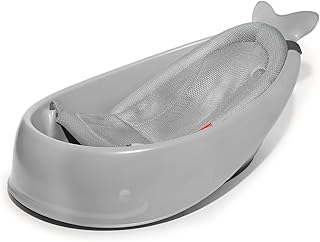 Skip Hop Moby Wal Badewanne, 3 Stufen, Anti-Rutsch, Bad für Babys, grau