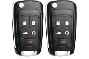 CAUORMOTE Key Fob Replacement for Chevy: 2013-2016 Malibu,2012-2017 Sonic, 2011-2016 Cruze, 2010-2016 Camaro, 2010-2017 Equinox, 2014-2019 Impala, Buick GMC, Keyless Entry Remote Control OHT01060512, Pack of 2
