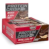BSN Protein Crisp Bar, Chocolate Crunch, 20 Gram Protein Snack Bars with Whey and Fiber, Gluten-Free Crunchy Energy Bars for Workout, Fitness, On-the-Go, 12 Count