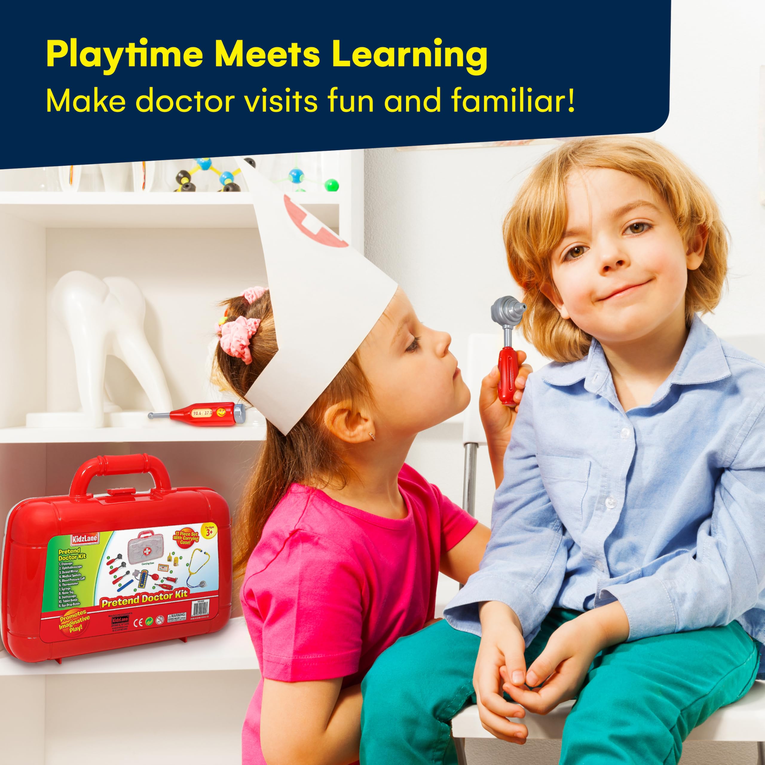 Kidzlane Doctor Kit for Kids - Kids Doctor Playset - Toddler Toy Doctor Kit -Toys Doctor Kit, Play Doctor Set for Kids with Case - Pretend Medical Kids Dr Kit with Kids Stethoscope Included