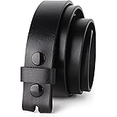F&L CLASSIC Belt for Buckles 100% Full Grain One Piece Leather Belt, w/Snaps for Interchangeable Buckles,1.25" wide,