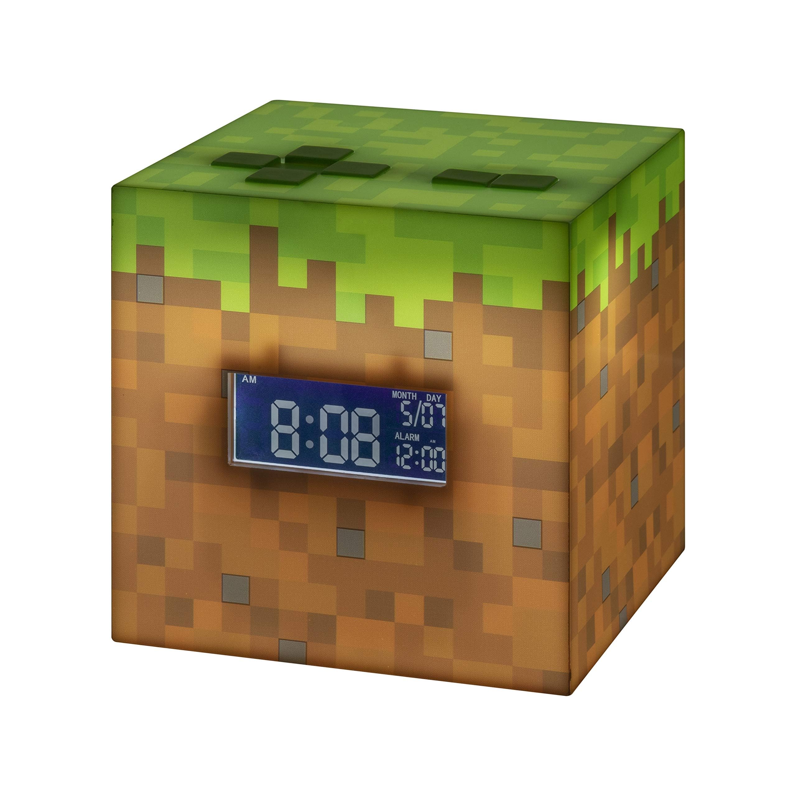 Paladone Minecraft Alarm Clock with Official Game Music, Green