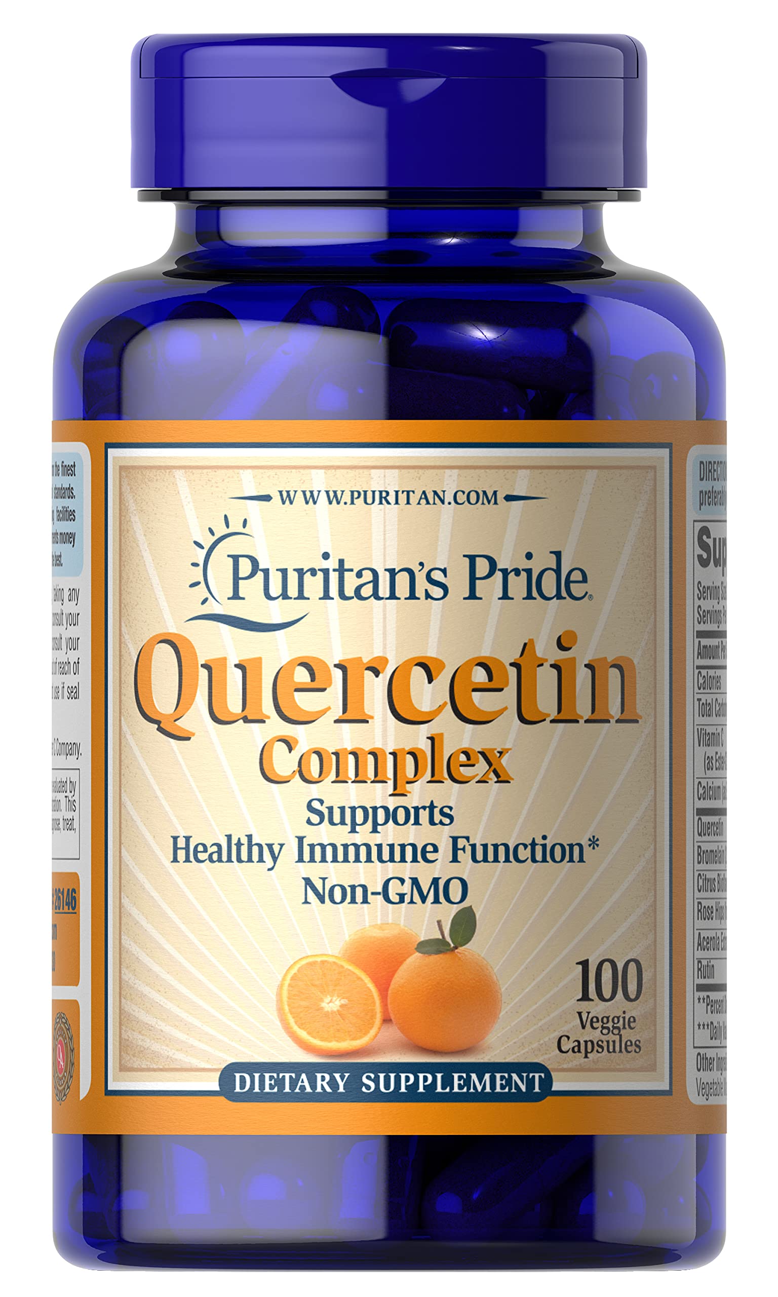 Puritan’s Pride Quercetin Complex with Vitamin C, Supports Upper Respiratory Health*, 50 ct