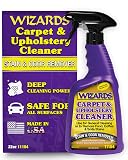 Wizards Carpet and Upholstery Cleaner - Fabric Cleaner Spray Solution for a Fresh & Clean Car - Pet Stain & Smell Remover and Natural Carpet Cleaner - Made in USA - 22 oz