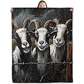 xmwjfd Funny Goat Blanket, Cozy Plush Throw Blanket for Couch Bedroom Outdoor, Lightweight Soft Flannel Travel Blankets, Gifts for Women Adults Kids, Warm Decor 50"×60"