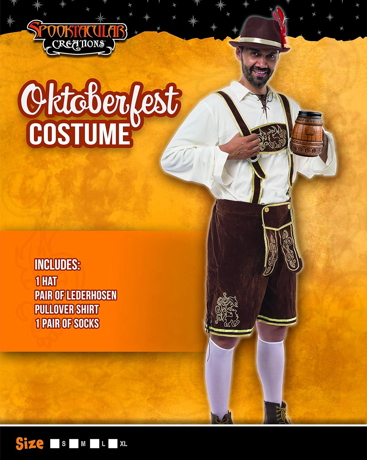Men’s German Bavarian Oktoberfest Costume Set for Halloween Dress Up Party and Beer Festival: Clothing