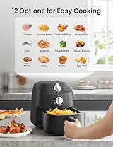 Midea Compact 2L Air Fryer 12 Presets 1150W Black Kitchen Space-Saving view 3