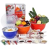 16Pcs Large Mixing Bowls with Airtight Lids Set: Zog Melamine Baking Bowl Set 5.5, 3.9, 2.6 QT, Nesting Bowls for Space Savin