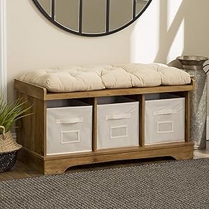 WE FurnitureStorage Bench, 42", Barnwood