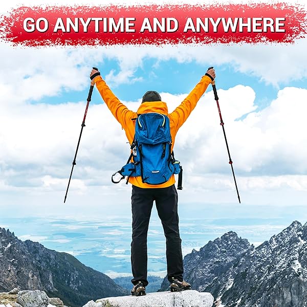 THEFITLIFE TREKKING POLES – LIGHTWEIGHT 7075 ALUMINUM HIKING STICKS WITH CORK GRIPS, ADJUSTABLE TELESCOPIC DESIGN, METAL FLIP LOCK FOR MEN & WOMEN – PERFECT FOR HIKING, WALKING, CAMPING & BACKPACKING