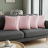 LMKLOP Pink Throw Pillow Covers 18 x 18 Set of 4, Cute Boho Throw Pillow Cover for Couch/Bed, Decorative Pillows Covers for Sofa/Bed, Accent Pillow Covers for Living Room, Rustic/Home/Room Decor