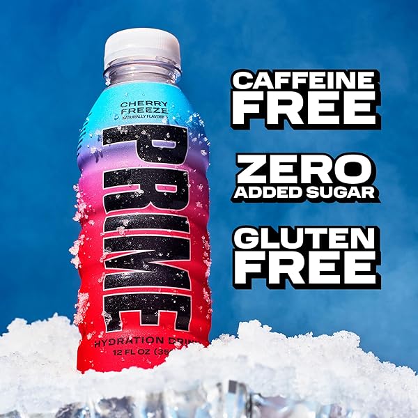 PRIME HYDRATION VARIETY – BLUE FREEZE, CHERRY FREEZE, ICE POP SPORTS DRINKS, ELECTROLYTE ENHANCED FOR ULTIMATE HYDRATION, 250MG BCAAS, B VITAMINS, ANTIOXIDANTS, LOW SUGAR, 12 FL OZ, 15 PACK