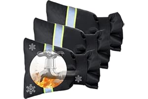 ANKIBER Velcro Thickened Anti-Freeze Outdoor Faucet Socks - Reusable Hose Bib Covers with Reflective Strips for Winter Freeze Protection, Cold Weather