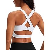 Sports Bras for Women Criss-Cross Back Padded Workout Tank Tops Medium Support Crop Tops for Women