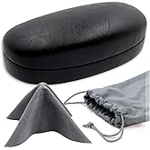 MyEyeglassCase Hard Sunglasses case - Women Glasses Case Holder - Large Durable Eyeglass Case Hard Shell with Pouch & Cloth