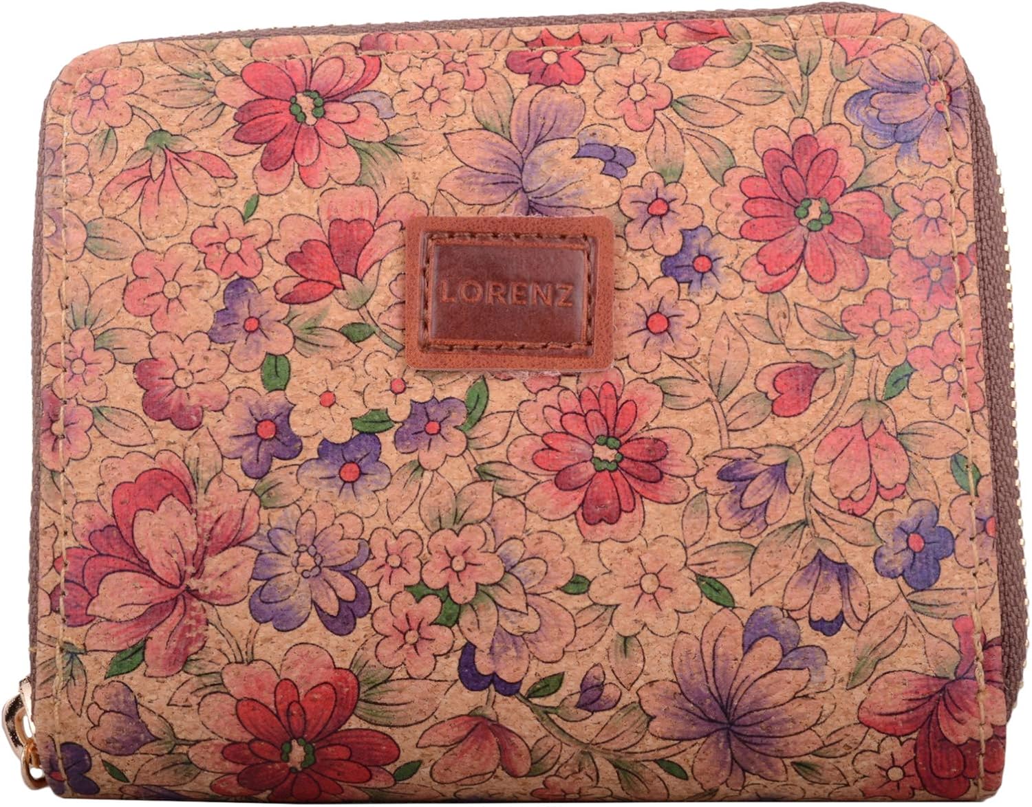 Womens RFID Protected Zip Around Cork Credit Card/Money/Coin Holder/Purse