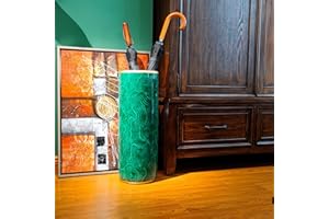 HOZUSO Umbrella Stand Umbrella Bucket Umbrella Rack Barrel Floor Vase Modern Style for Storing Canes Walking Sticks for Entryway Porch Indoor Malachite Green 24‘’High