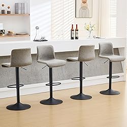 HeuGah Swivel Bar Stools Set of 4, Counter Height