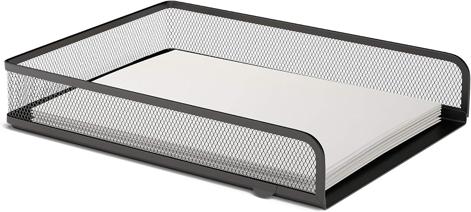 TRU RED TR57566CC Front Load Stackable Metal Letter Tray