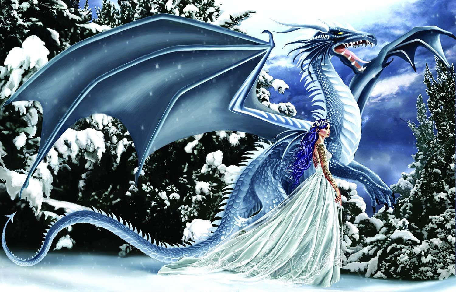 Amazon Com Ice Dragon 1000 Pc Jigsaw Puzzle By Sunsout Toys Games
