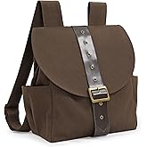 KUOIN Renaissance Vintage Canvas Bag for Women, Medieval Travel Rucksack Backpack (Brown)