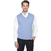 State Cashmere Men&rsquo;s Classic Sleeveless Sweater Vest 100% Pure Cashmere V-Neck Style Pullover
