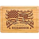 Personalized Grill Cutting Board, Grilling Gifts For Men, Wood Cutting Board for Meat, Unique Fathers Day, Birthday or Christmas Gifts For Men, BBQ Gifts for Dad