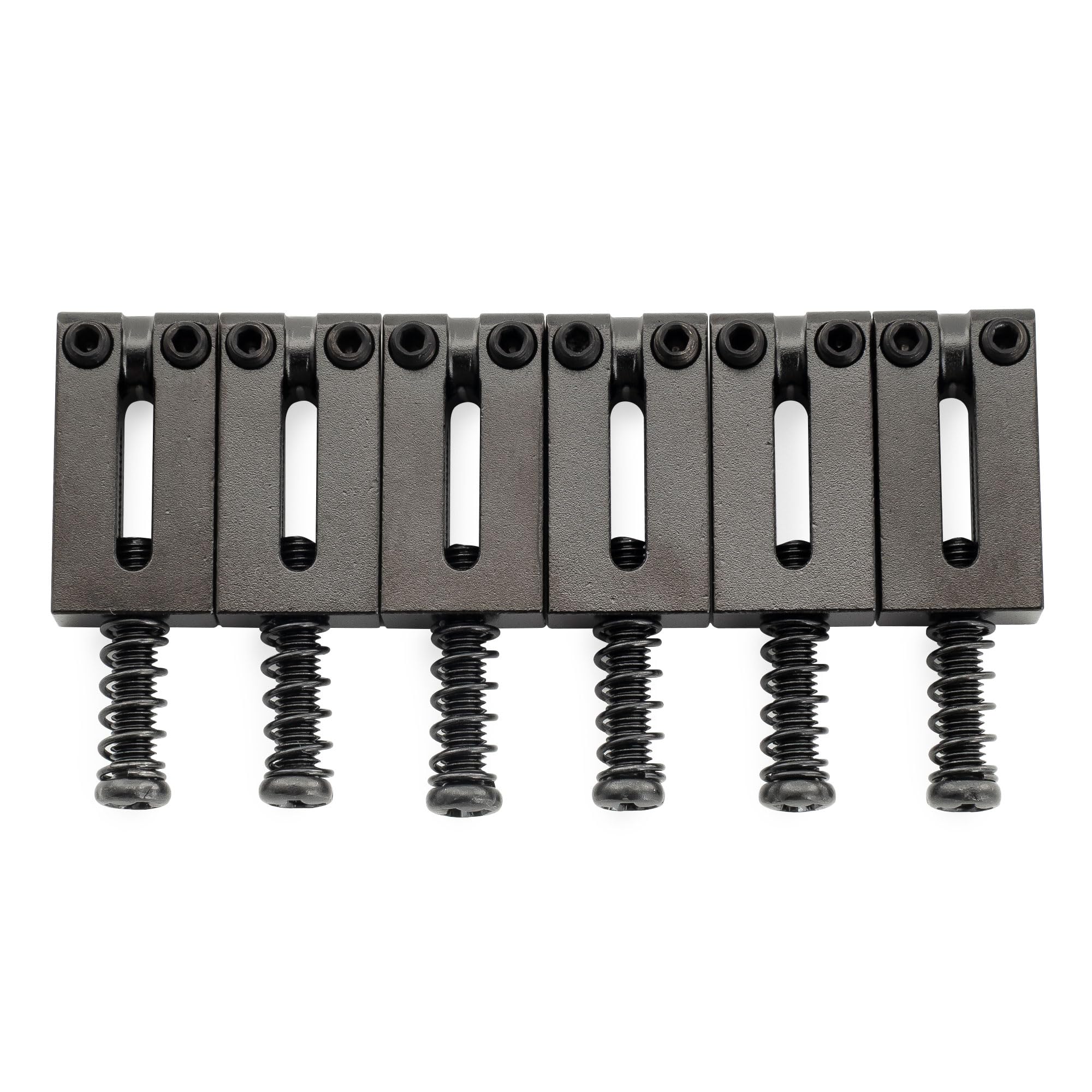 Musiclily Ultra 10.5mm Modern Brass Bridge Saddles for Strat/Tele Style Electric Guitar, Black (Set of 6)