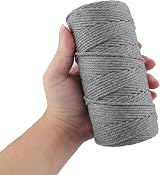 jijAcraft 3MM Grey Cotton String 100M Macrame Cord Craft Twine DIY view 3