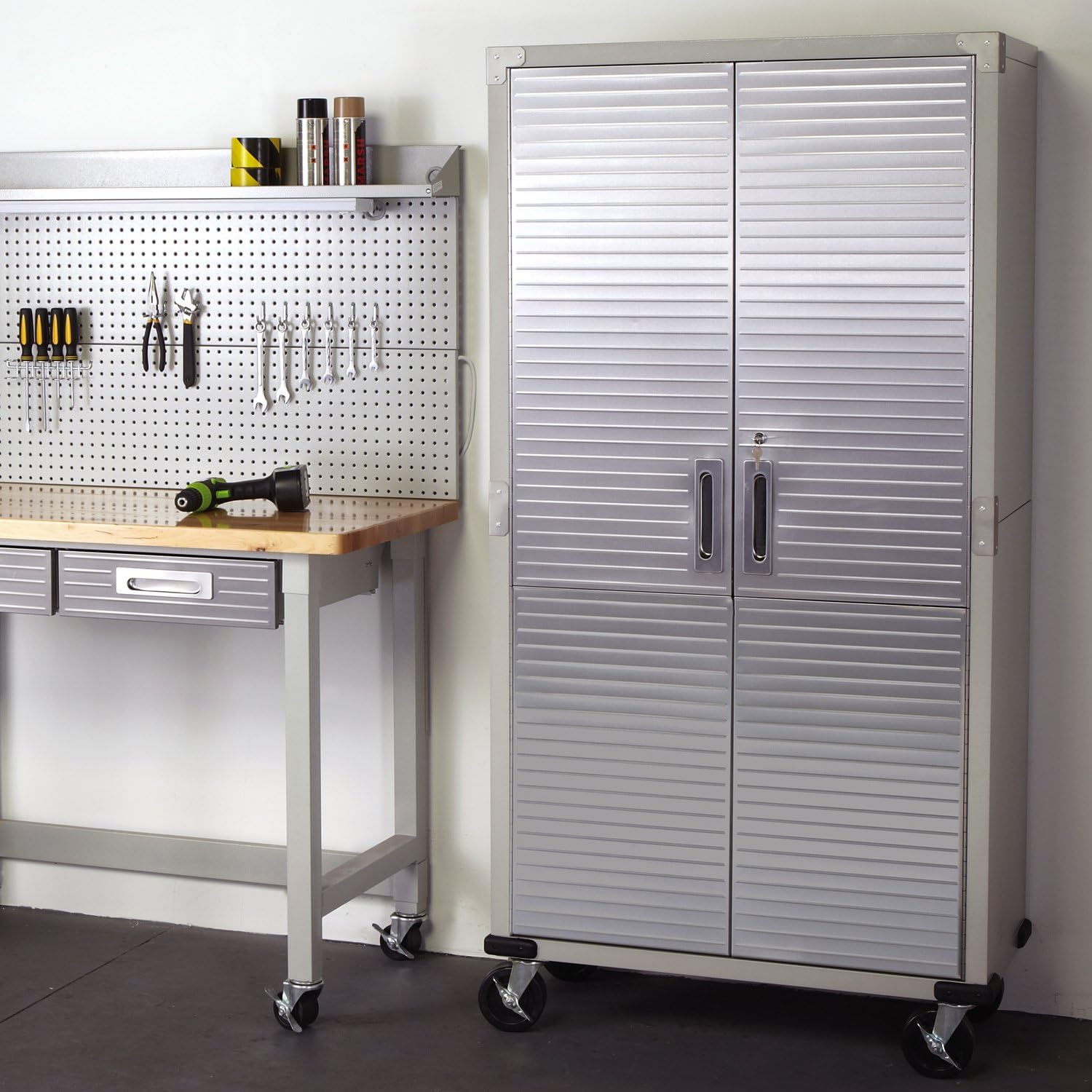 UltraHD Tall Storage Cabinet - Stainless Steel: Home & Kitchen