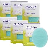 Buf-Puf Body Sponge, Bath Sponge, Dermatologist Developed, Cleanses Skin of Dirt, and Excess Oil, Reusable, Exfoliating, 6 Count