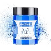 Mica Powder - 60g Mica Powder for Epoxy Resin - Pearl Pigment Powder Dye for Resin/Eye Shadow/Soap Making/Nails/Bath Bombs etc. (Sky Blue)