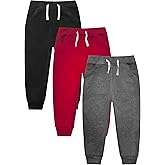 JOKHOO 3 Pack Sweatpants Boys,Cotton Toddler Jogger Pants with Drawstring for Kids Toddler Boys