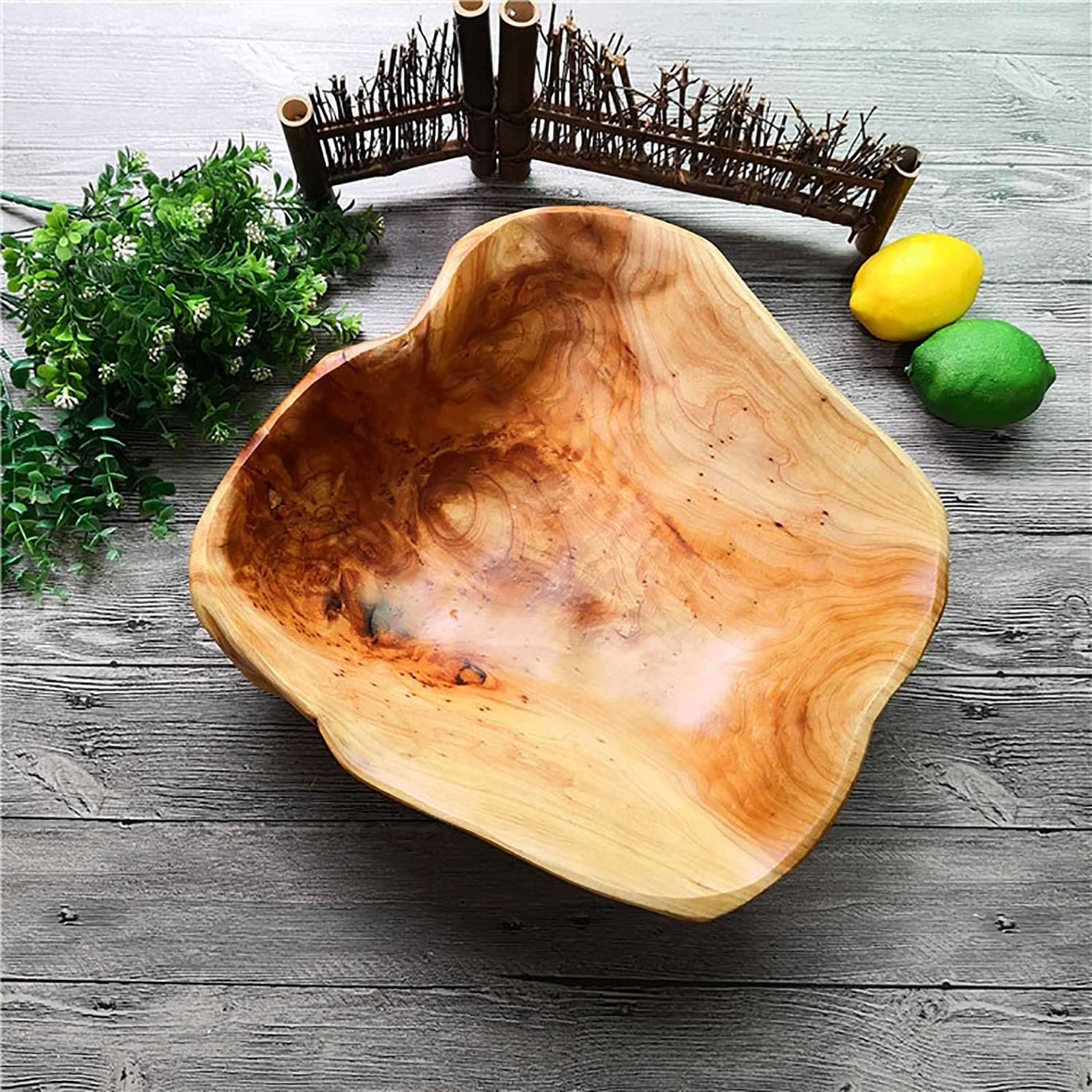 JFFLYIT Creative Wood Bowl Root Carved Bowl Handmade Natural Real Wood Candy Serving Bowl (9"-10") - Image 5