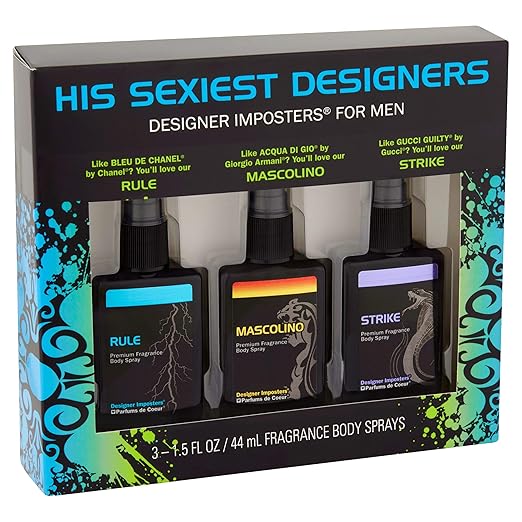 His Sexiest Designers (1) Box Set Fragrance Body Sprays Designer Imposters For Men