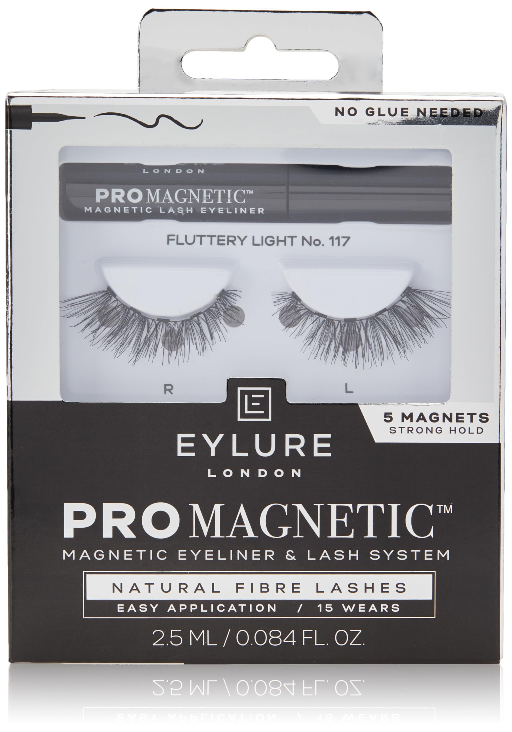 Photo 1 of Eylure PROMAGNETIC Eyeliner & Lash Kit, No 117 Natural Fiber Eyelashes, Black