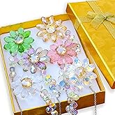 LUMITI 6pcs Crystal Sunflower Suncatchers Hanging Ornaments, Rainbow Maker Sun Catchers Indoor Window Outdoor Patio Garden Decor Gifts (Multicolor)