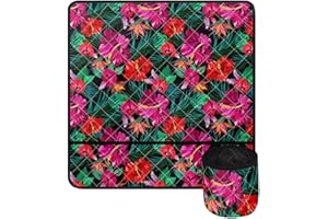Psesaysky Flowers Sewing Machine Mat for Table with Pockets Protective Sewing Machine Accessories Organizer Non Slip Sewing Machine Muffling Mat Reduce Vibration