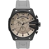 Diesel Men's Mega Chief Stainless Steel Bracelet, Silicone or Leather Band Watch with Analog or Digital Movement
