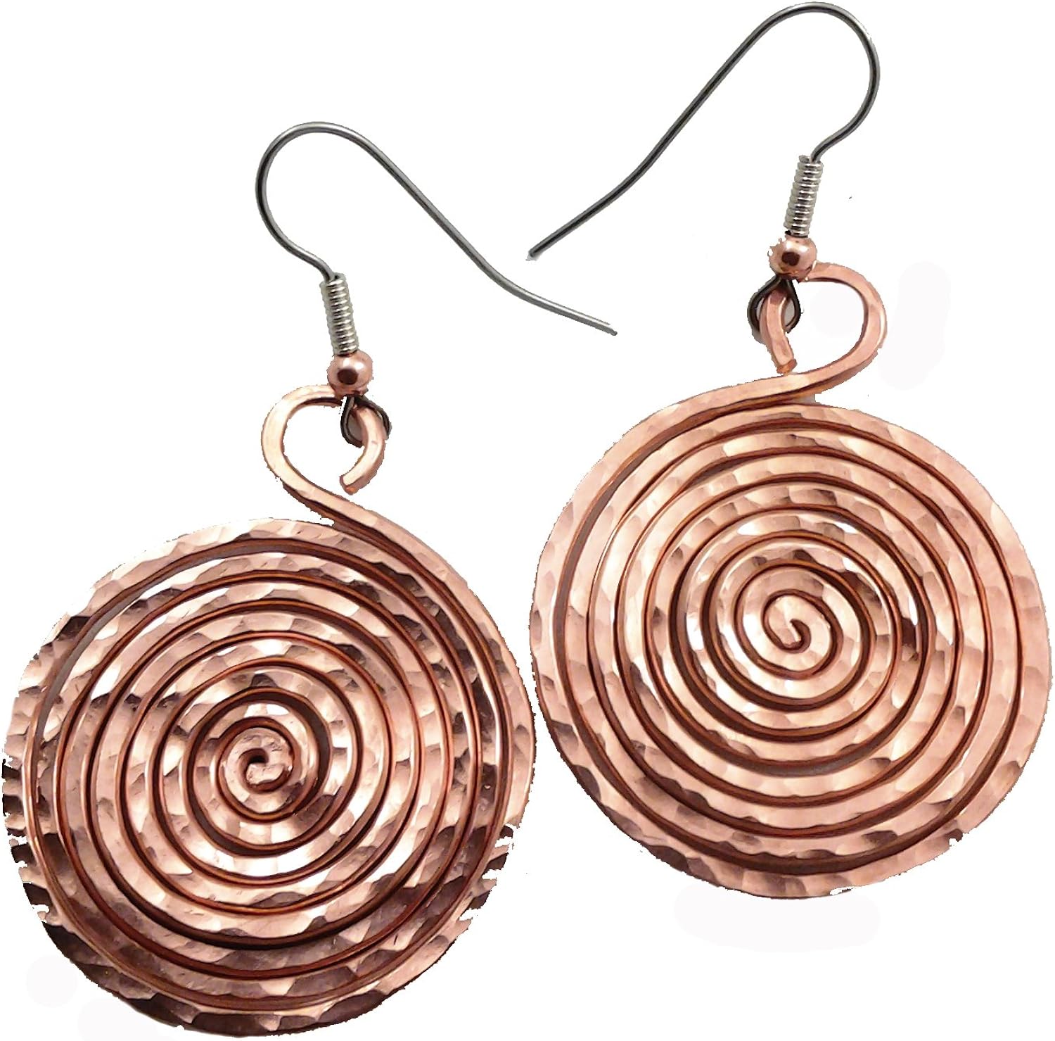 Diseño de espiral de Fibonacci elaments diseño pendientes de cobre