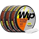 Wip Energy Pouches | 100mg Natural Caffeine | Vitamins and Minerals | Orange Citrus | 15 Pouches Per Can | 3 Cans