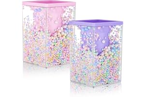 ZONON 2 Pieces Cute Bubble Pen Holder Multi-purpose Desktop Organizer Back to School Gift Kawaii Office Supplies Pastel Desk Accessories Stationery Makeup Brush Holder with Bubble Ball(Pink and Purple)