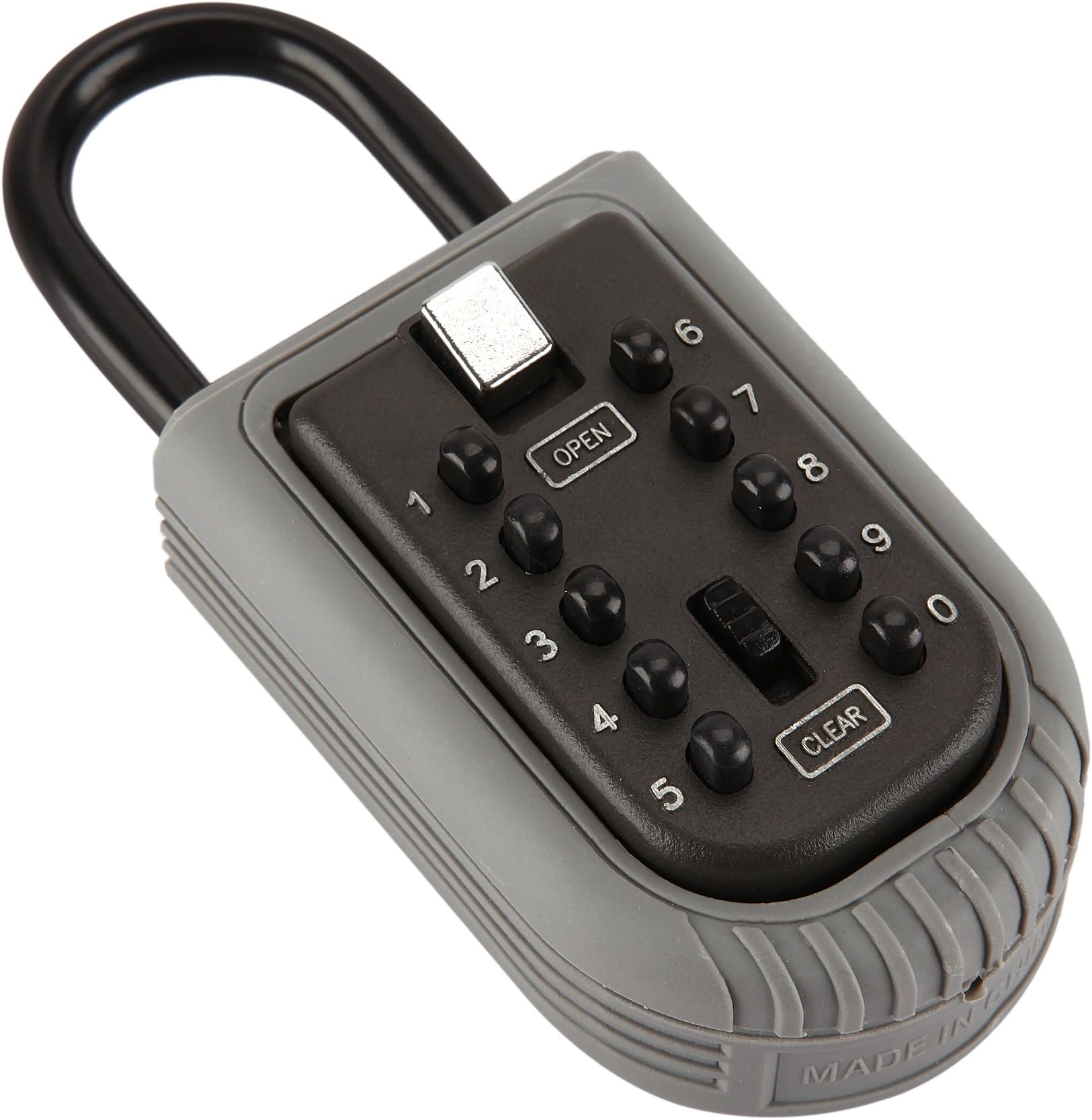 Realtor Key Lock Box with 10-Digit Push Button Combination and Shackle - Perfect for Realtors, Guests, Tenants, Secure Portable Key Storage - Can Hang from Door Handle or Fence - Sturdy Metal Lock