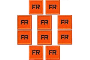 LAUGHING LIZARDS FR Patches for Clothing Iron On (10-Pack) FR Replacement Badge, Iron or Sew onto Clothing, Jackets, Jeans, Hats, Backpacks Etc. | Note: The Patch Itself is not fire Resistant - (FR Orange)