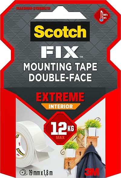 Scotch FIX Extreme Interior Mounting Tape PGS05-1918-P 19mm x 1.8m Grey