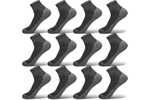 Ycets Socks for Men, Cotton Crew Boot Socks Moisture Wicking Athletic Men for Hiking Running Cycling,8 Pairs/12Pairs