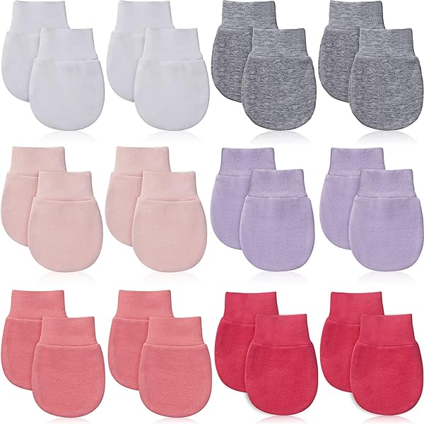 18-Piece Newborn Hat Mitten Sock Set - 6 Hats, 6 Mittens, 6 Socks For Babies 0-6 Months