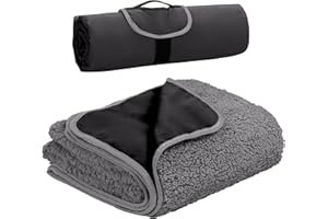 Tirrinia Large Waterproof Outdoor Blanket, Soft Warm Windproof Stadium Blanket with Sherpa Fleece and Foldable for Outdoor Sport, Baseball, Football, Beach, Concerts, Car