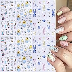 6 Sheets Cute Bunny Nail Stickers Easter Nail Art